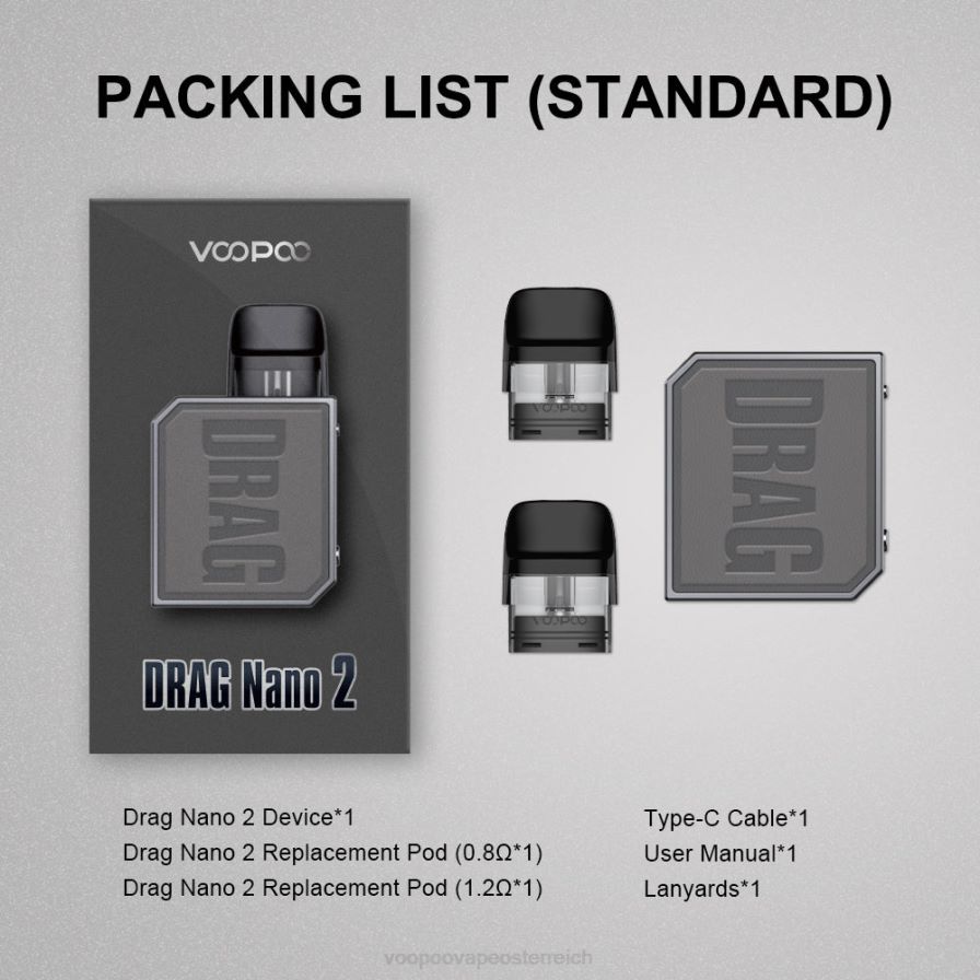 VOOPOO DRAG NANO 2 Pod-Kit HBH8T0152 Tee grün VOOPOO vape wien