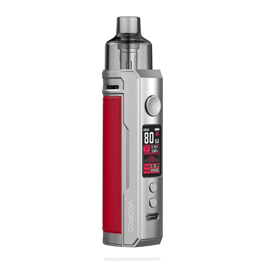 VOOPOO DRAG X Pod-Mod-Kit HBH8T0178 silberrot VOOPOO vape amazon