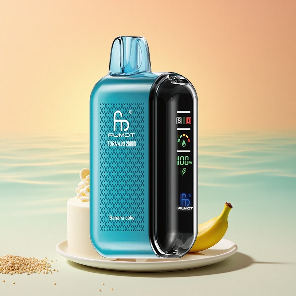 Fumot Tornado 20000 Puffs Bananenkuchen Dual Mesh Coil Smart Display