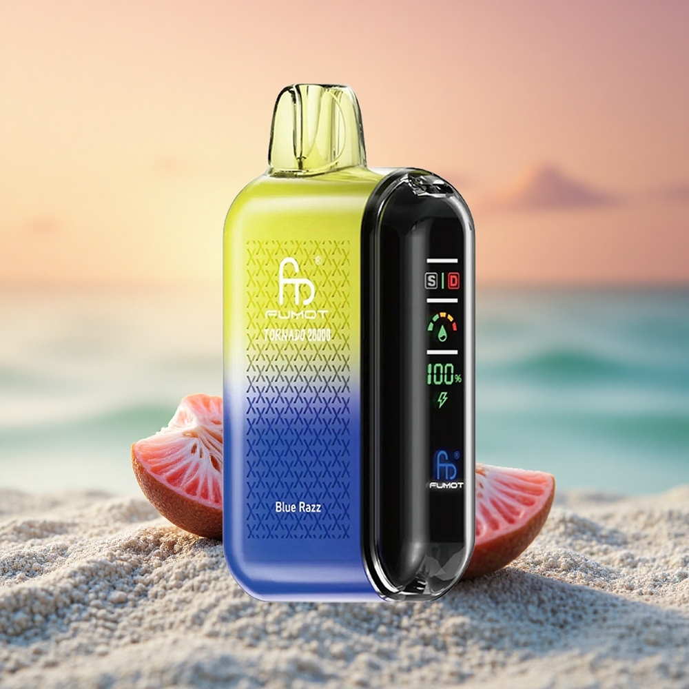 Fumot Tornado 20000 Puffs Blaue Himbeere Dual Mesh Coil Smart Display