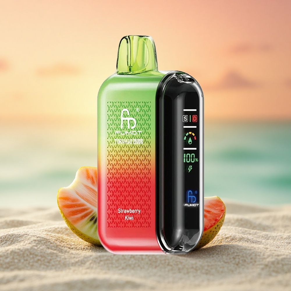 Fumot Tornado 20000 Puffs Erdbeer-Kiwi Dual Mesh Coil Smart Display