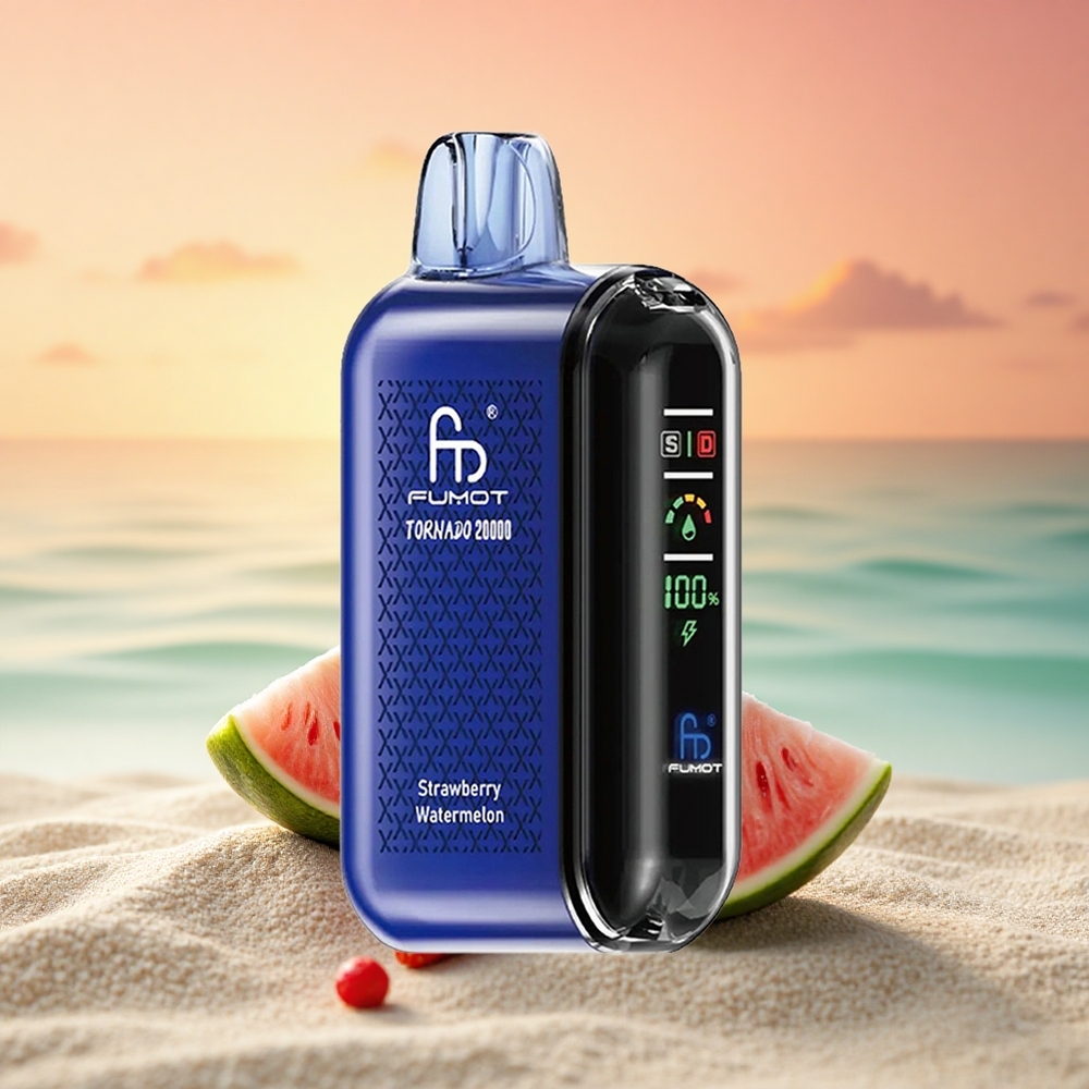 Fumot Tornado 20000 Puffs Erdbeer-Wassermelone Dual Mesh Coil 20ml 850mAh Smart Display