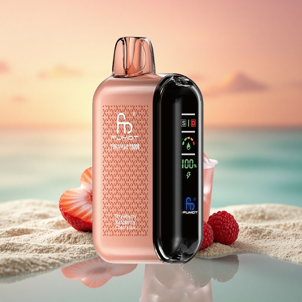 Fumot Tornado 20000 Puffs Erdbeere Himbeere Kirsche Eis Dual Mesh Coil 20ml 2% Nikotin