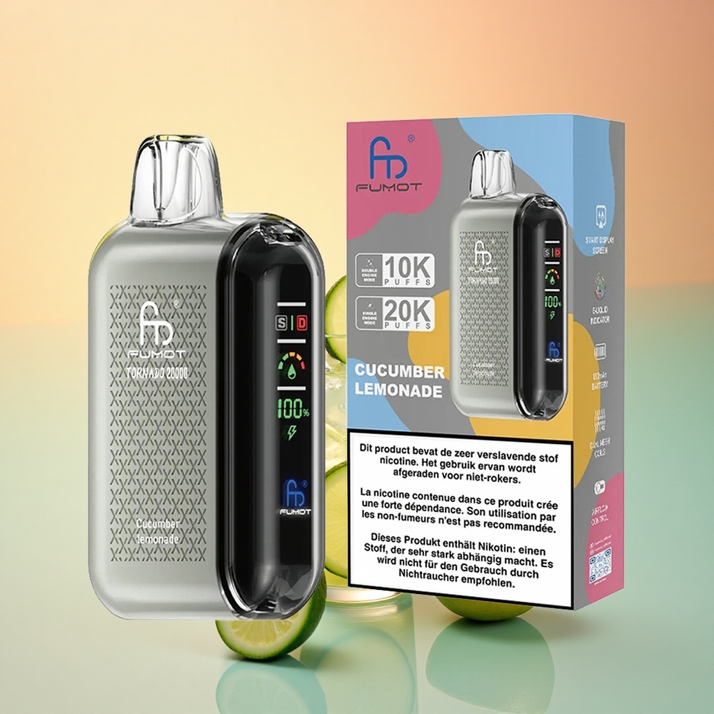 Fumot Tornado 20000 Puffs Gurkenlimonade 20ml Dual Mesh Coil
