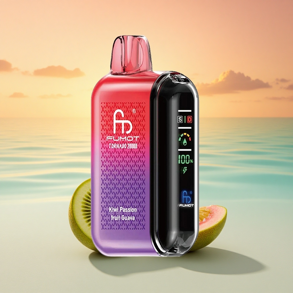Fumot Tornado 20000 Puffs Kiwi-Maracuja-Guava Dual Mesh Coil Smart Display