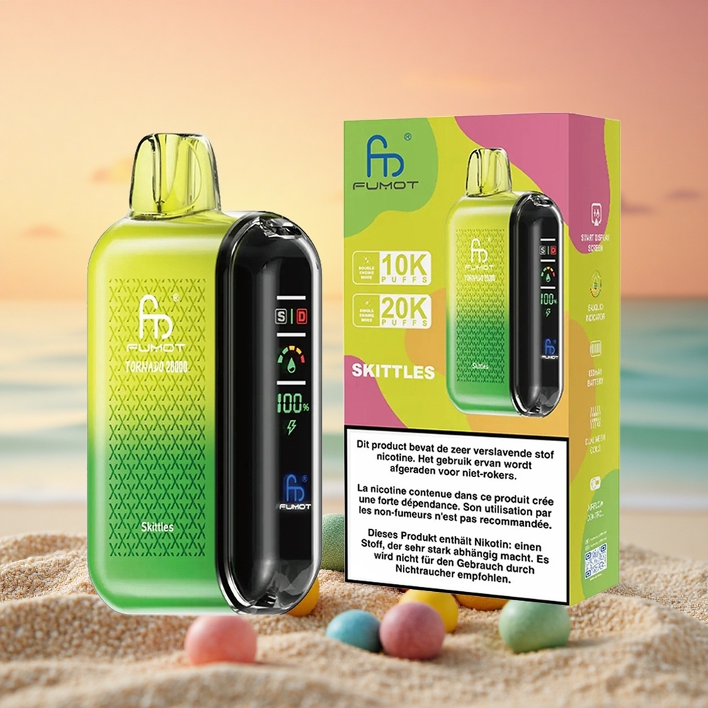 Fumot Tornado 20000 Puffs Skittles Dual Mesh Coil 20ml Smart Display