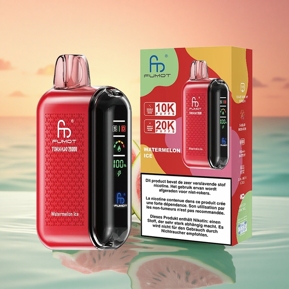 Fumot Tornado 20000 Puffs Wassermelone Eis Dual Mesh Coil 20ml
