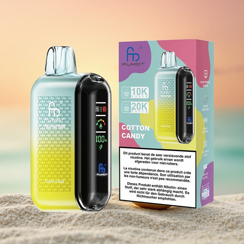 Fumot Tornado 20000 Puffs Zuckerwatte Dual-Mesh Smart-Display