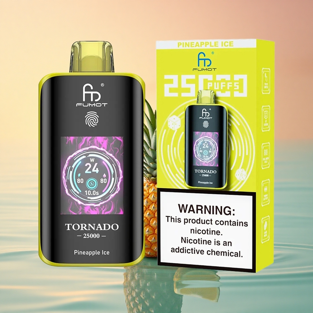 Fumot Tornado 25000 Puffs Ananas Eis HD Bildschirm 700mAh