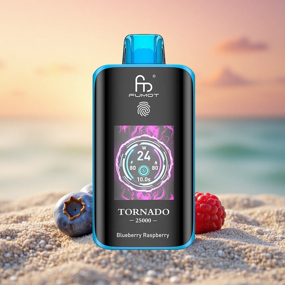 Fumot Tornado 25000 Puffs Blaubeere Himbeere HD Bildschirm 700mAh 20ml