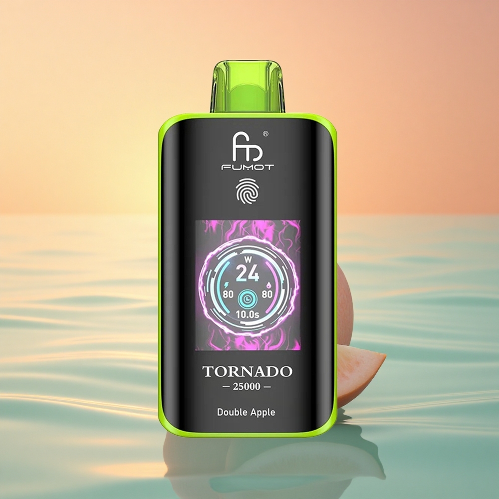 Fumot Tornado 25000 Puffs Doppelapfel HD Bildschirm 700mAh 20ml