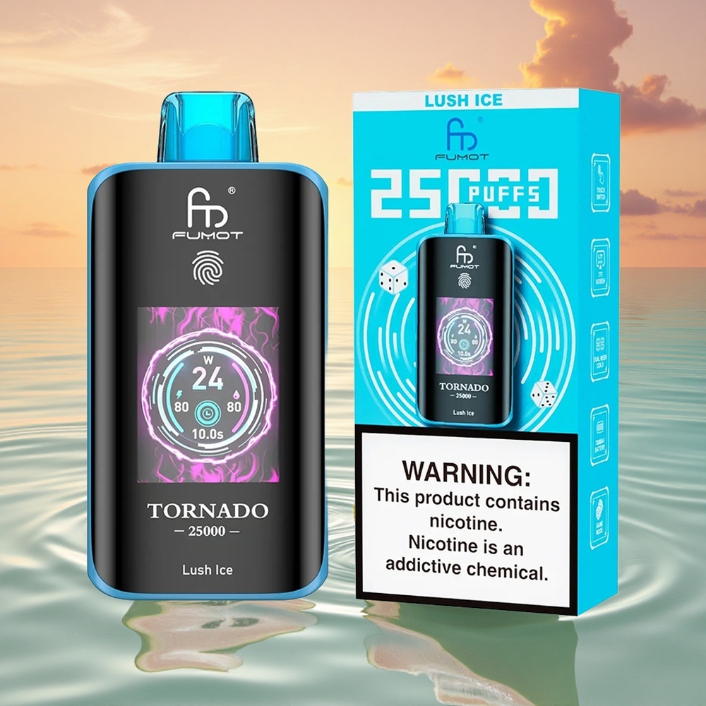 Fumot Tornado 25000 Puffs Frischer Eisgeist mit HD-Bildschirm und 20ml Vorfüllung