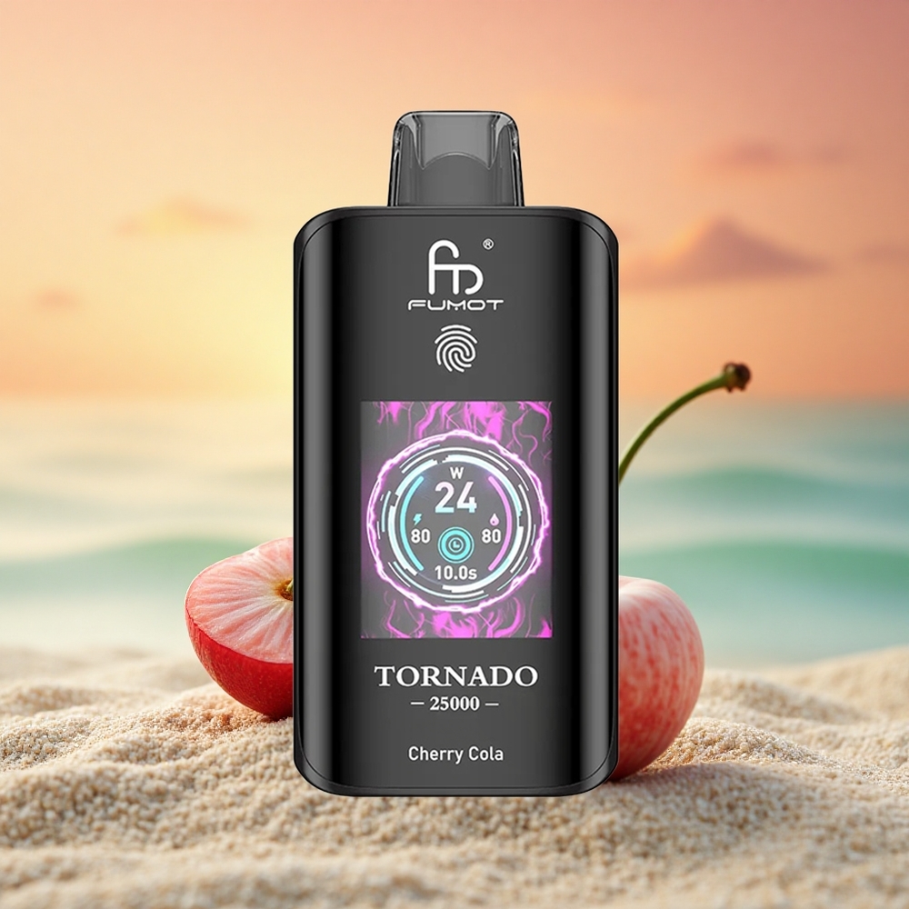 Fumot Tornado 25000 Puffs Kirsch-Cola HD Bildschirm 700mAh Typ-C