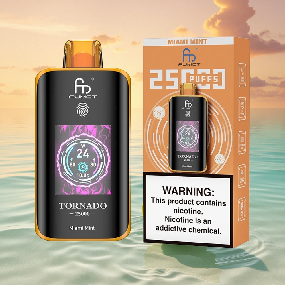 Fumot Tornado 25000 Puffs Miami Münze HD Bildschirm 20ml Vorgefüllt