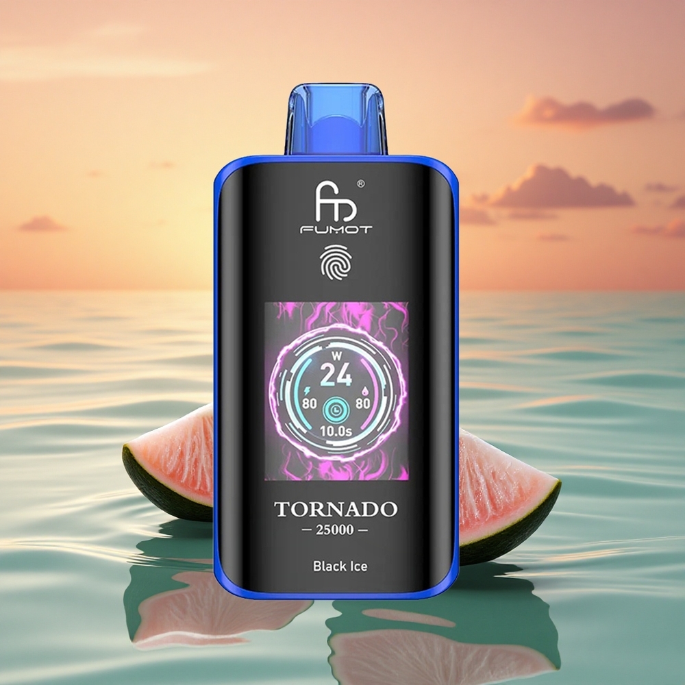 Fumot Tornado 25000 Puffs Schwarz Eis HD 700mAh Typ-C