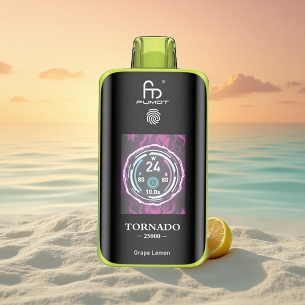 Fumot Tornado 25000 Puffs Traube Zitrone HD Bildschirm 700mAh Typ-C