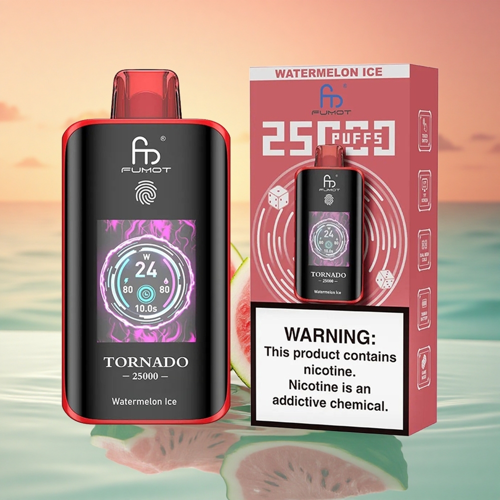 Fumot Tornado 25000 Puffs Wassermelonen-Eis HD Typ-C 700mAh