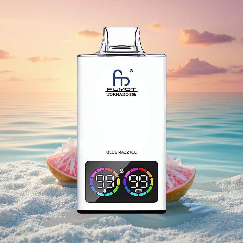 Fumot Tornado 35000 Puffs Blaue Himbeere Eis Dual Mesh RGB