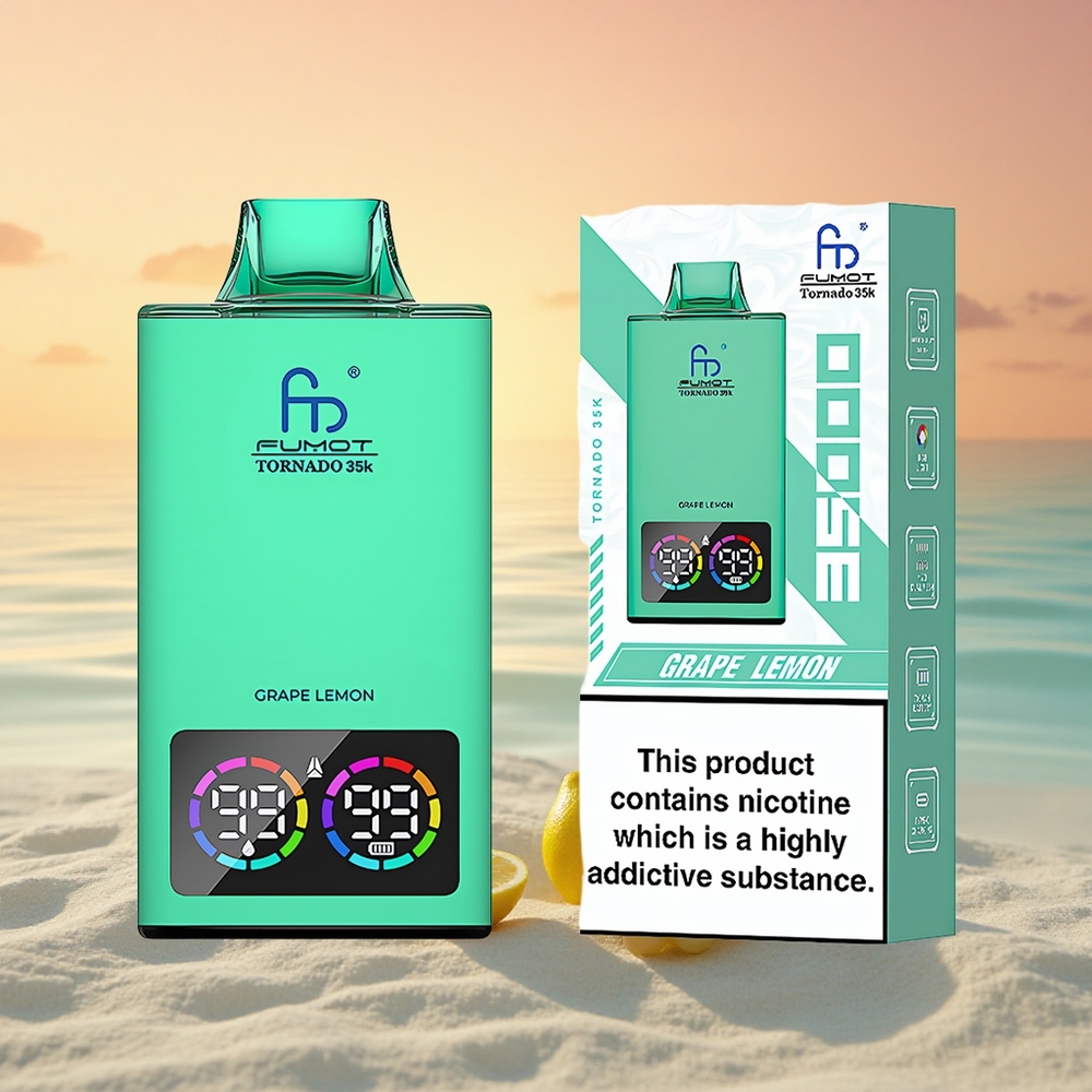 Fumot Tornado 35000 Puffs Traube Zitrone Dual Mesh RGB