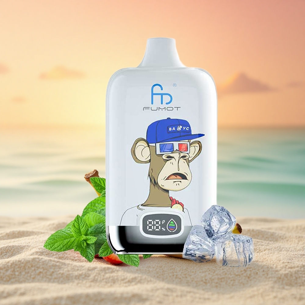 Fumot Tornado Digital Box 12000 Puffs Erdbeer-Banane Mesh Typ-C 20ml