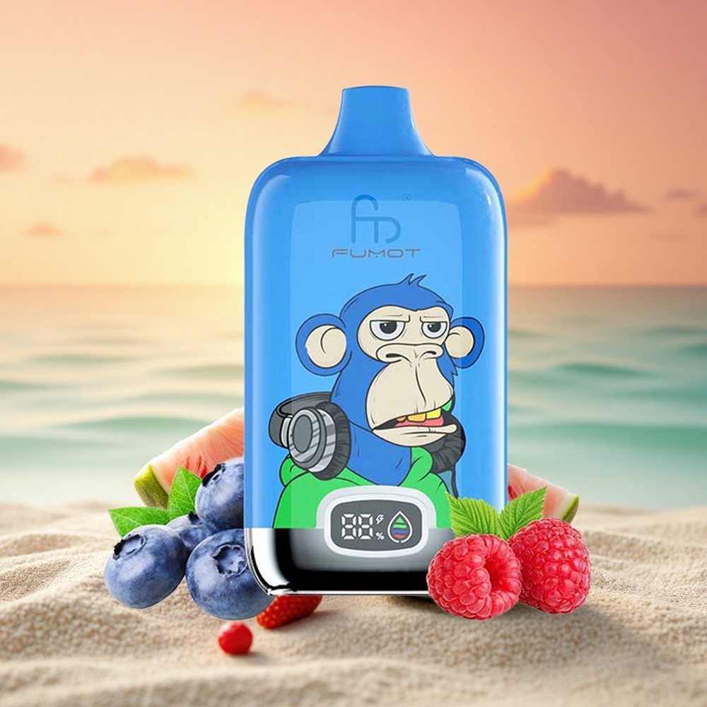 Fumot Tornado Digital Box 12000 Puffs Erdbeer-Wassermelone Mesh Coil Typ-C 20ml