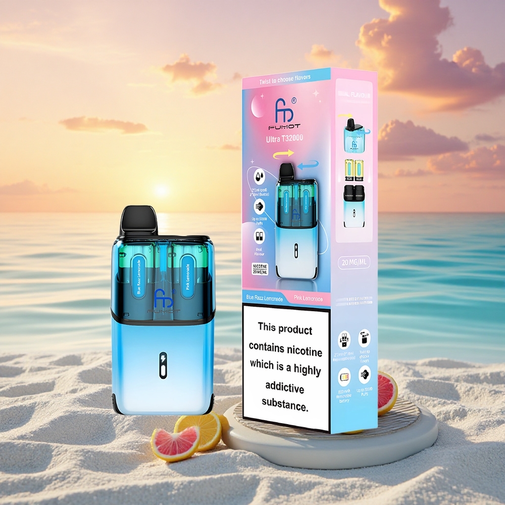 Fumot Ultra T32000 Puffs Blau-Himbeer-Zitronenlimonade - Pinke Limonade mit 24ml E-Liquid und Mesh Coil