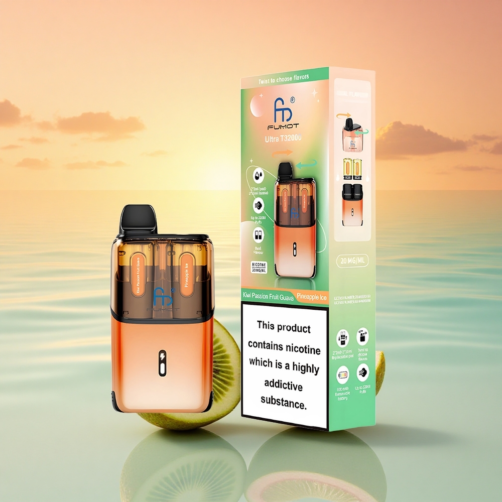 Fumot Ultra T32000 Puffs Kiwi-Maracuja-Guava-Ananas-Eis mit 800mAh Akku und 24ml E-Liquid