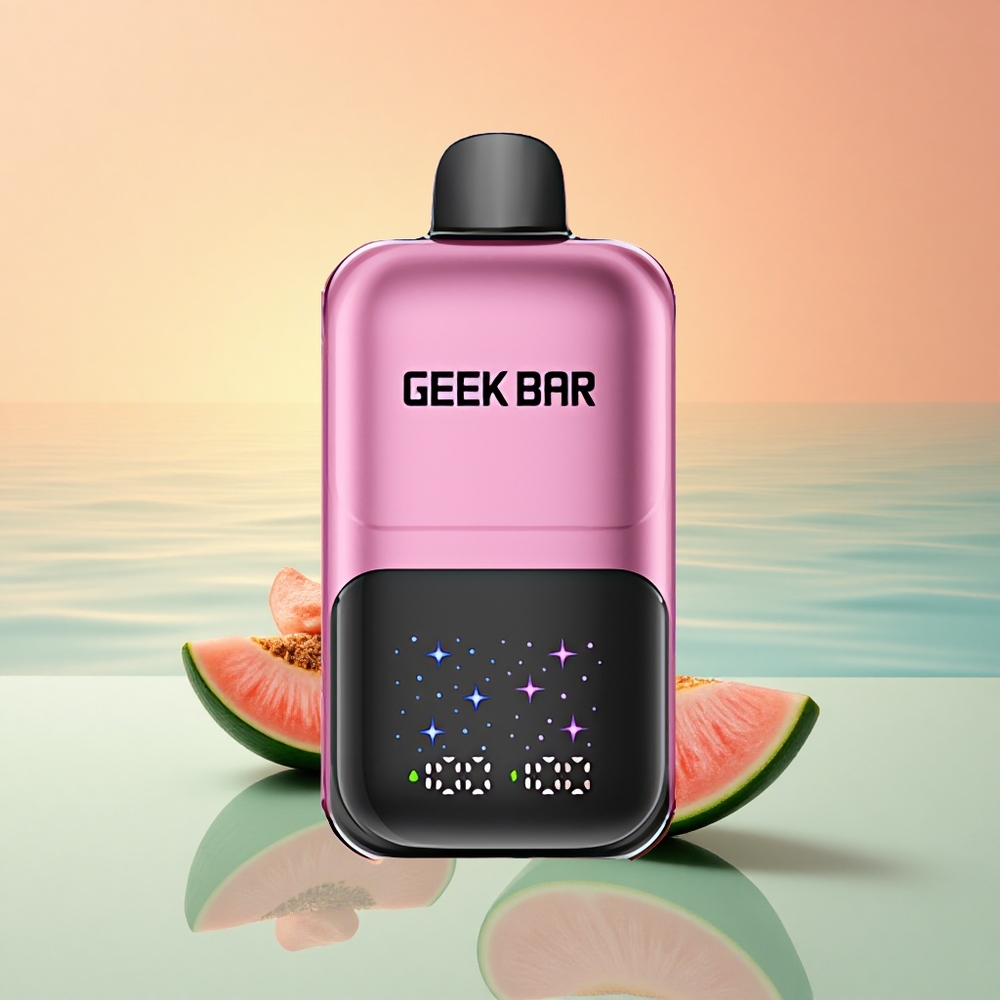 GEEK BAR 2GO 20ml 50000 Puffs Pfirsich & Wassermelone Interaktiver Großbildschirm Dual-Tank 20mL 5% Nikotin Salz