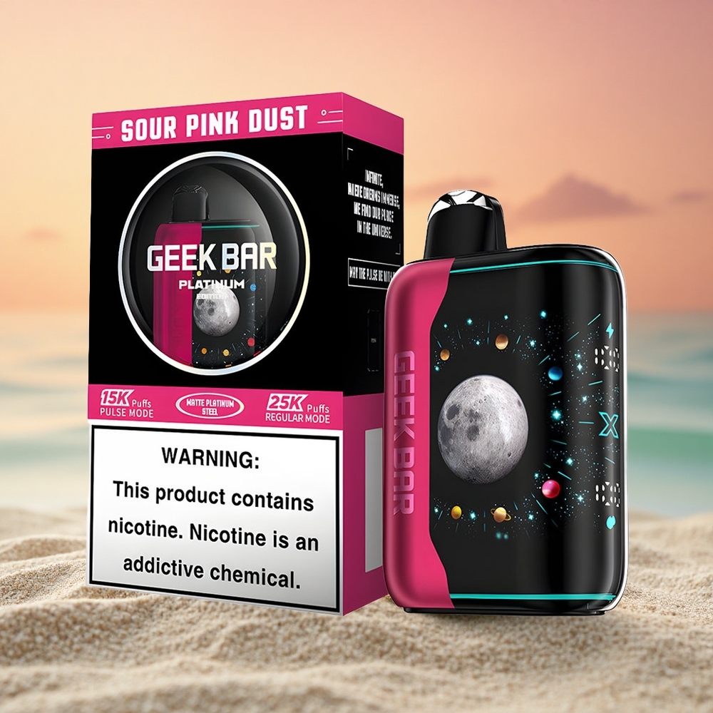 GEEK BAR Platinum Edition 25000 Puffs Saurer Rosa Staub mit 2% Nikotin und Dual-Mesh-Coil
