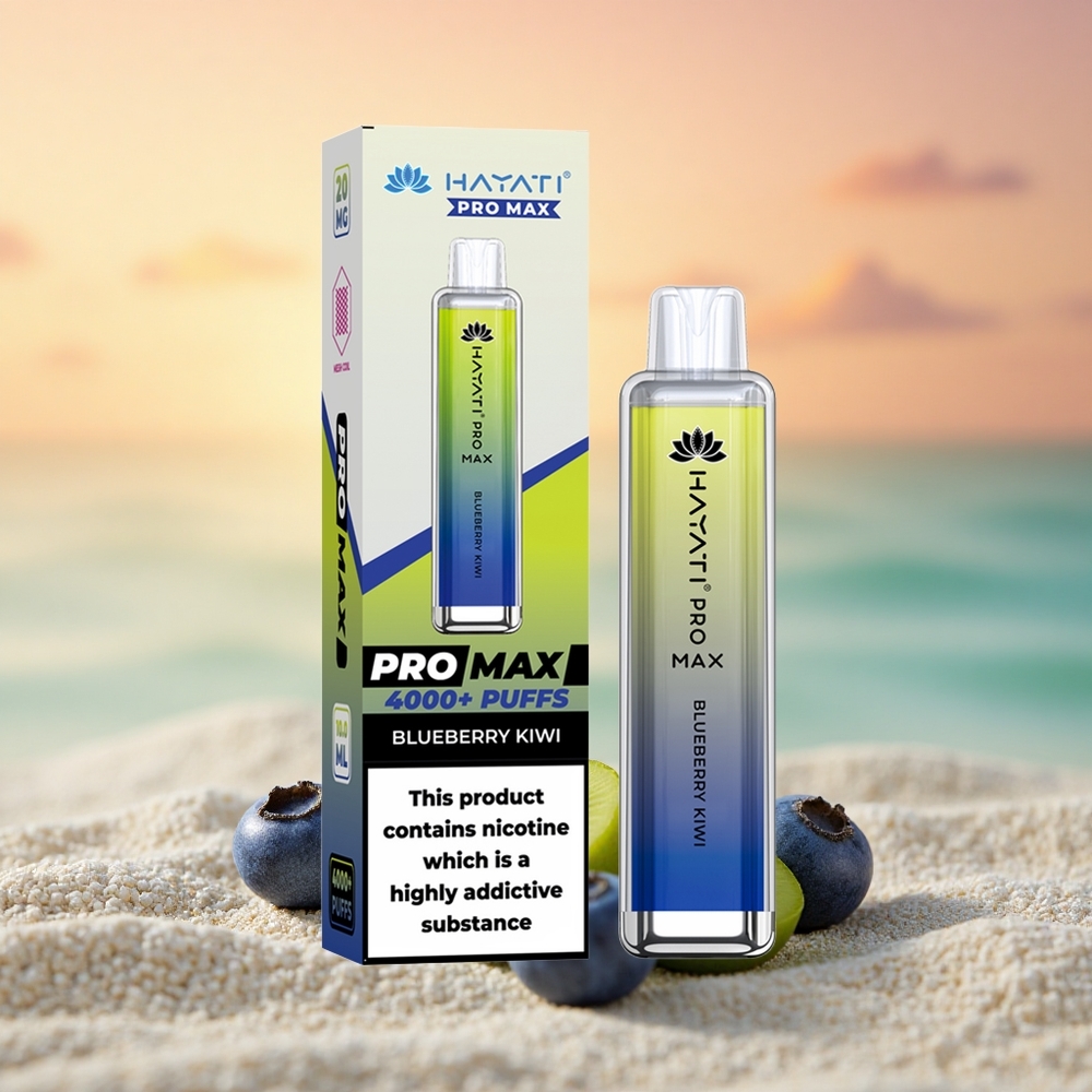 Hayati Pro Max 4000 Puffs Blaubeere Kiwi Rechargeable 1400mAh Dual Mesh Coil