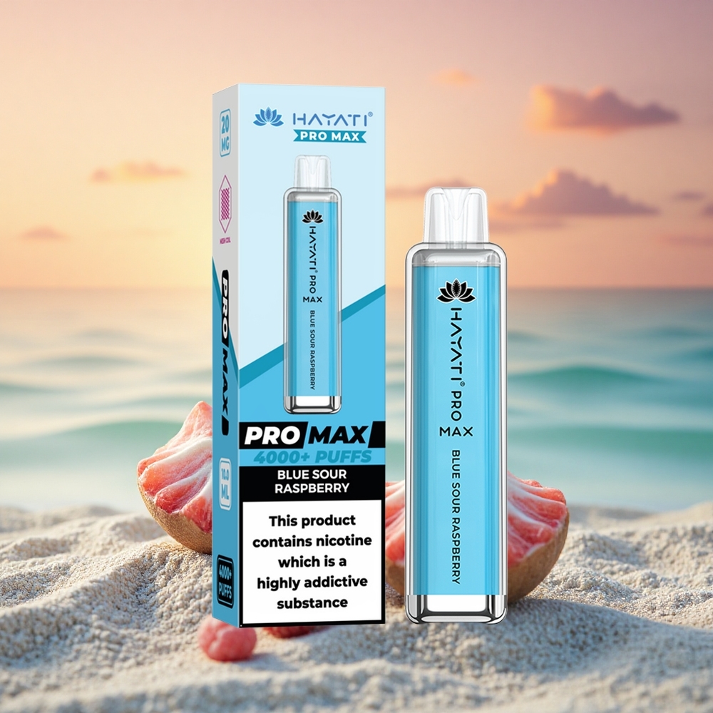 Hayati Pro Max 4000 Puffs Blauer Sauer-Himbeer-Mesh-Akku-Kristall