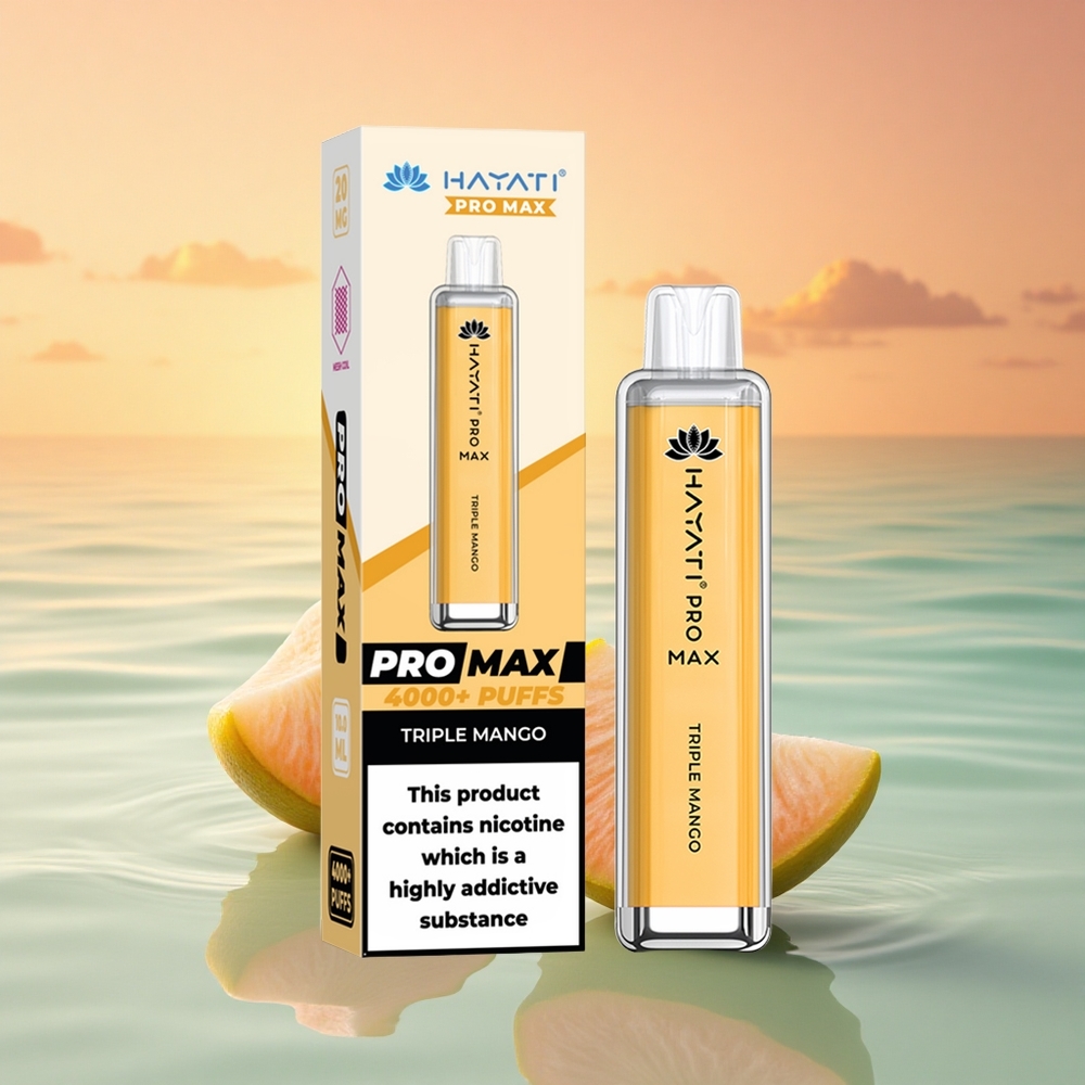 Hayati Pro Max 4000 Puffs Dreifach-Mango 1400mAh Rechargeable 2ml/10ml