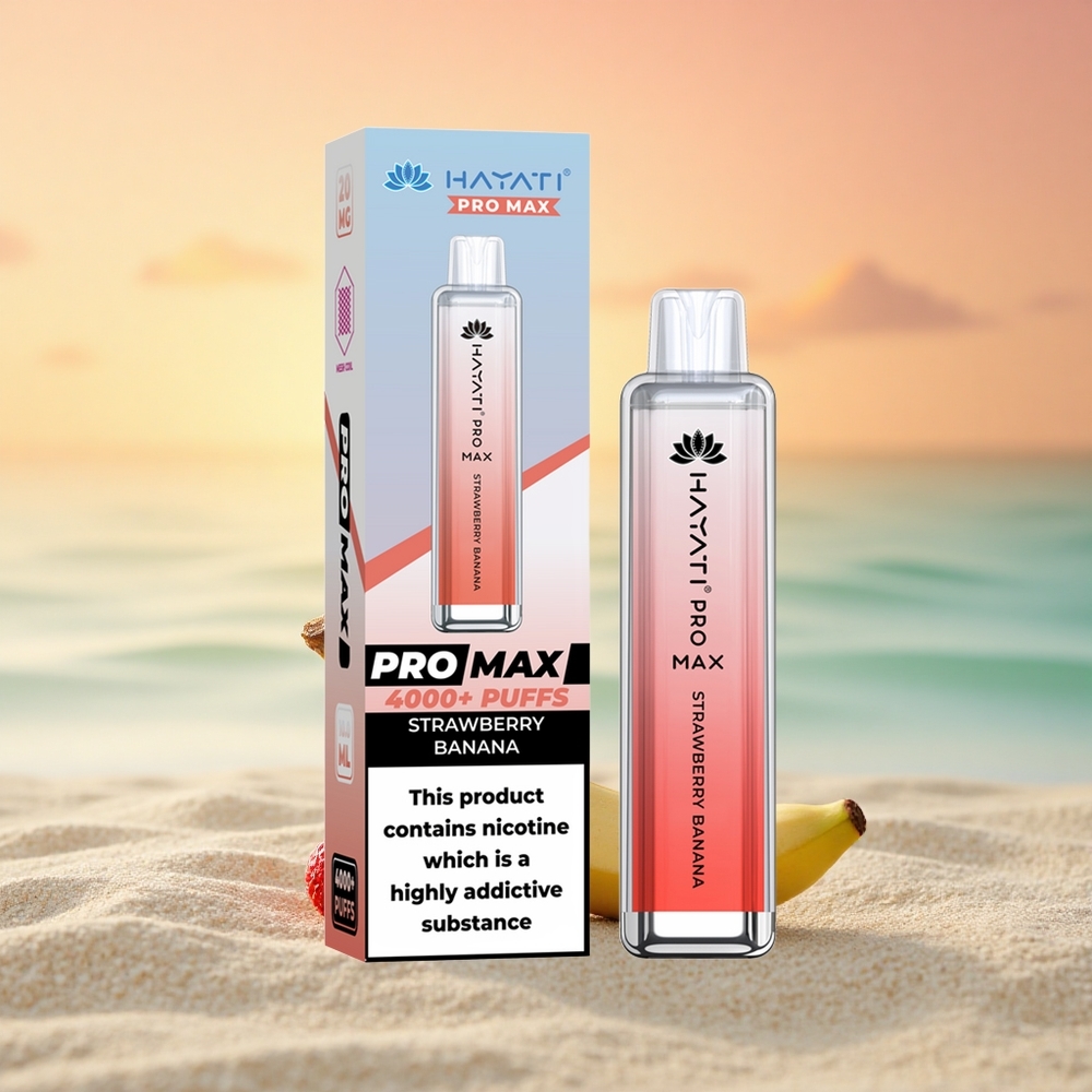 Hayati Pro Max 4000 Puffs Erdbeer-Banane Dual Mesh 2ml Rechargebar