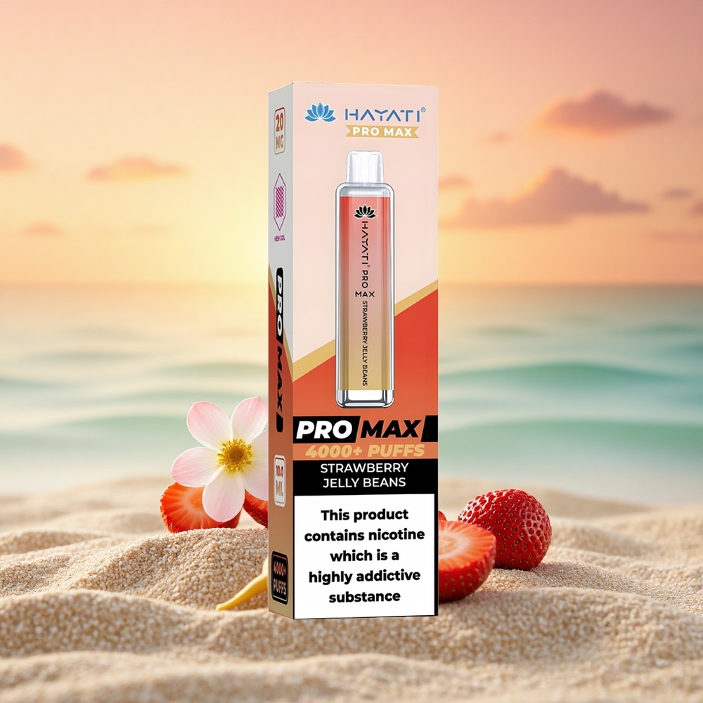 Hayati Pro Max 4000 Puffs Erdbeer-Gelee-Bohnen Dual-Mesh 1400mAh Rechargebar