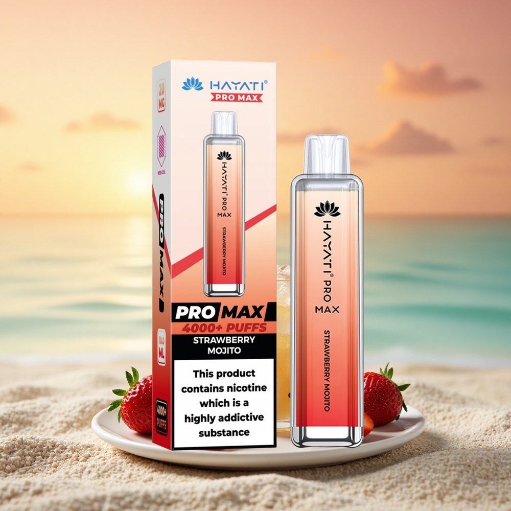 Hayati Pro Max 4000 Puffs Erdbeer-Mojito 1400mAh Dual-Mesh 2ml