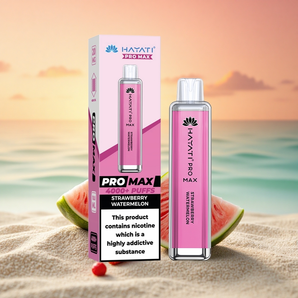 Hayati Pro Max 4000 Puffs Erdbeer-Wassermelone Dual-Mesh 1400mAh Rechargebar