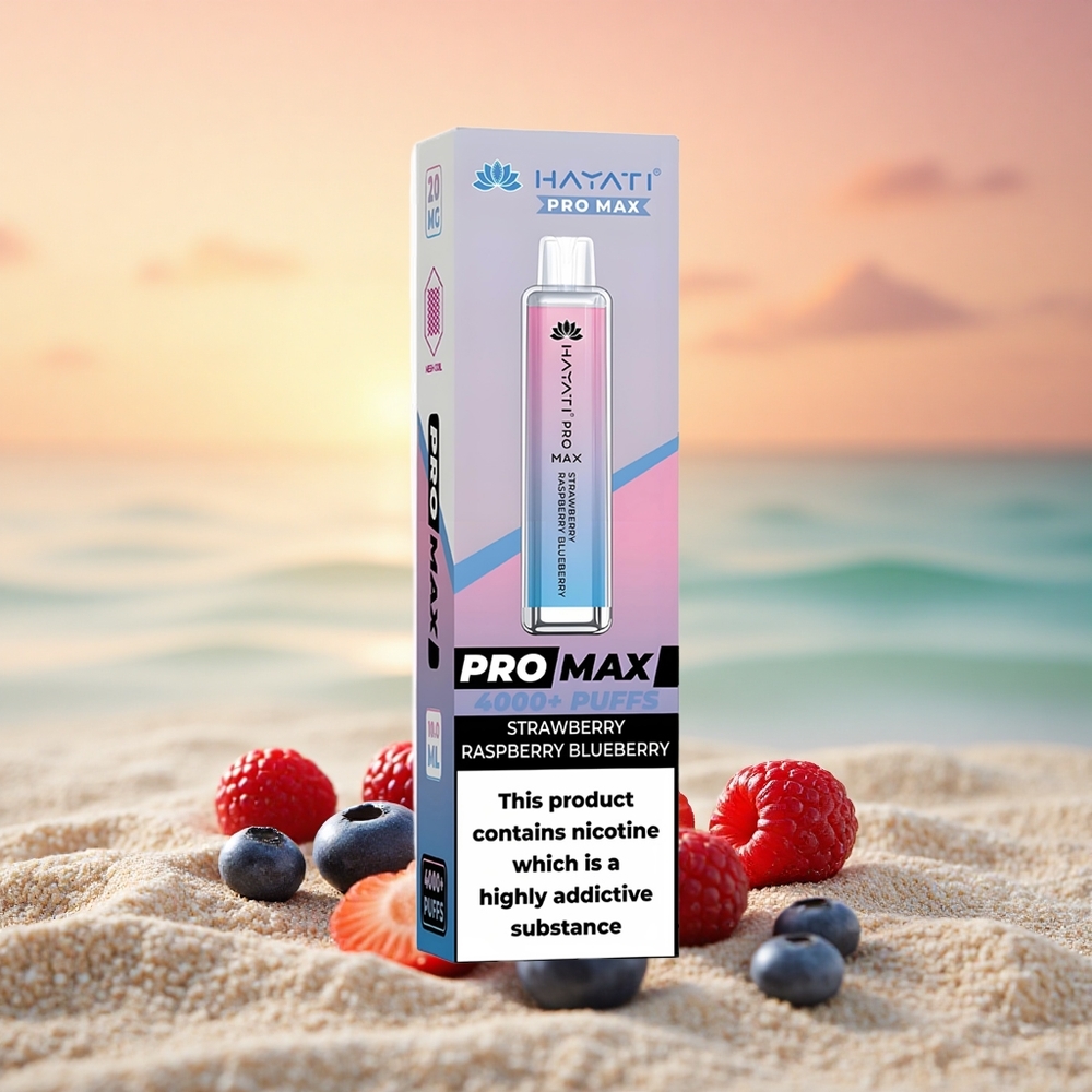 Hayati Pro Max 4000 Puffs Erdbeere Himbeere Blaubeere Dual Mesh 1400mAh Rechargebar