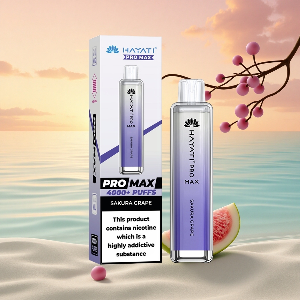 Hayati Pro Max 4000 Puffs Kirschblüten-Traube Dual-Mesh 1400mAh