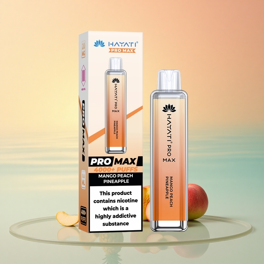 Hayati Pro Max 4000 Puffs Mango Pfirsich Ananas Dual Mesh 2ml Rechargebar