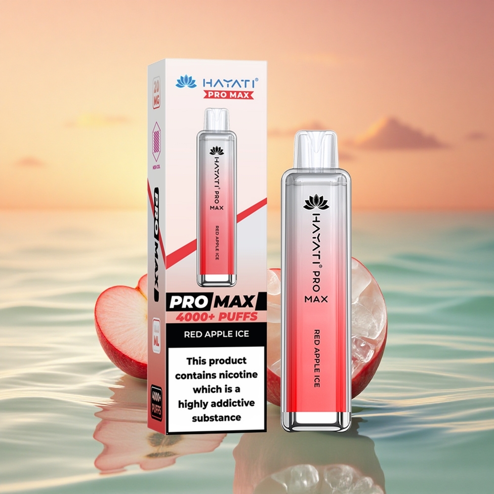 Hayati Pro Max 4000 Puffs Roter Apfel Eis Dual-Mesh 5% Rechargebar