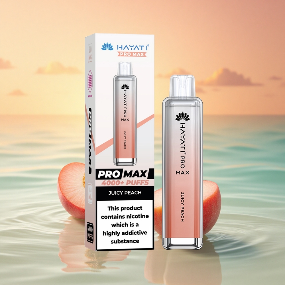Hayati Pro Max 4000 Puffs Saftiger Pfirsich Dual Mesh 1400mAh Rechargebar