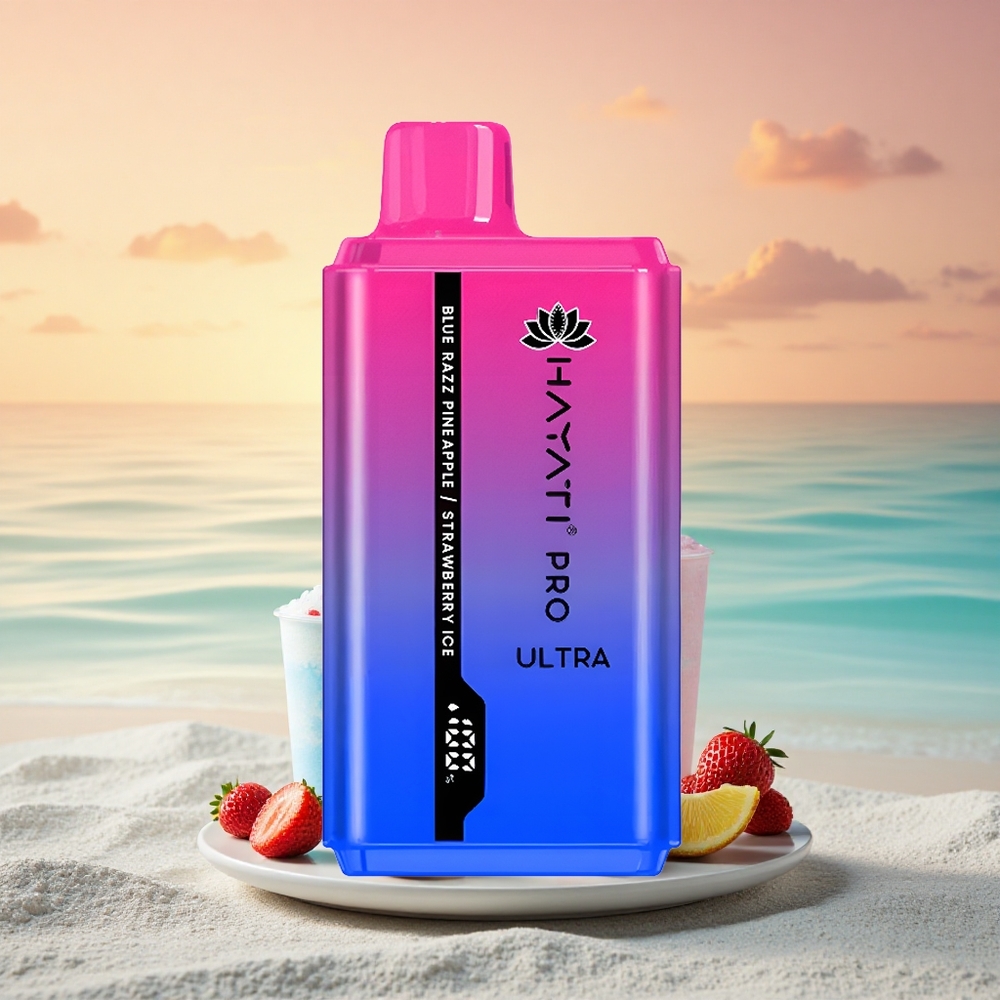 Hayati Pro Ultra 15000 Puffs Blaue Himbeere Ananas Erdbeer-Eis mit 850mAh Akku