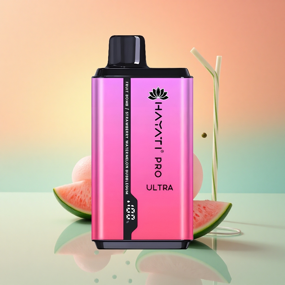 Hayati Pro Ultra 15000 Puffs Frucht Bombe Stroh' Wassermelone Kaugummi 850mAh 24ml