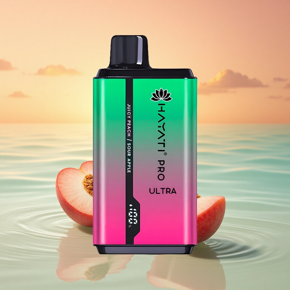 Hayati Pro Ultra 15000 Puffs Sauer-Apfel Saftiger Pfirsich 850mAh 24ml 2%
