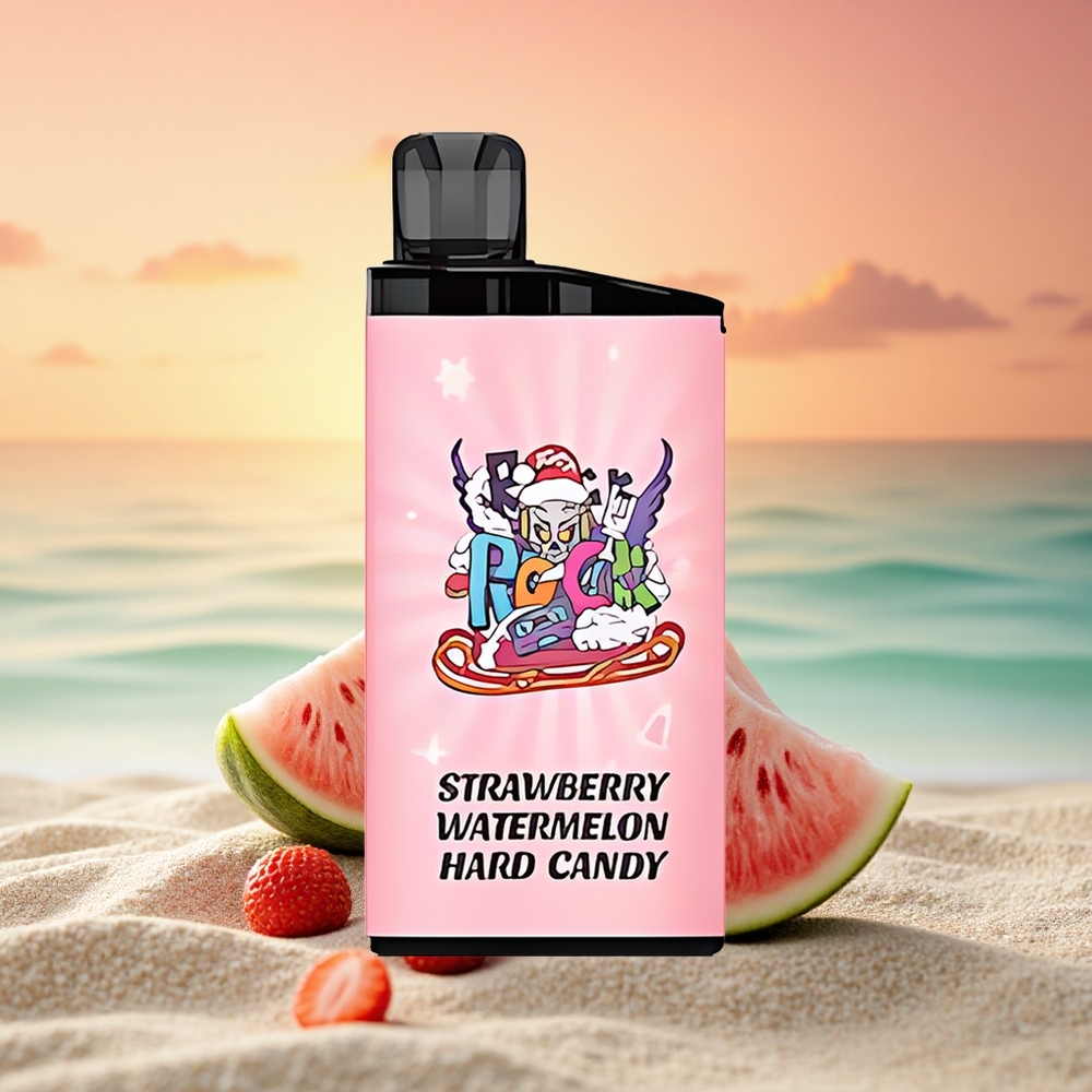 IGET Bar 3500 Puffs Erdbeer-Wassermelone Hartbonbon mit 1400 mAh Akku und 1,2 Ohm Mesh Coil