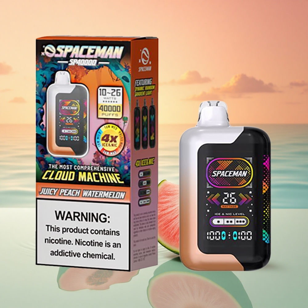 SMOK SPACEMAN SP40000 Puffs Saftiger Pfirsich-Wassermelone 1000mAh 20ml