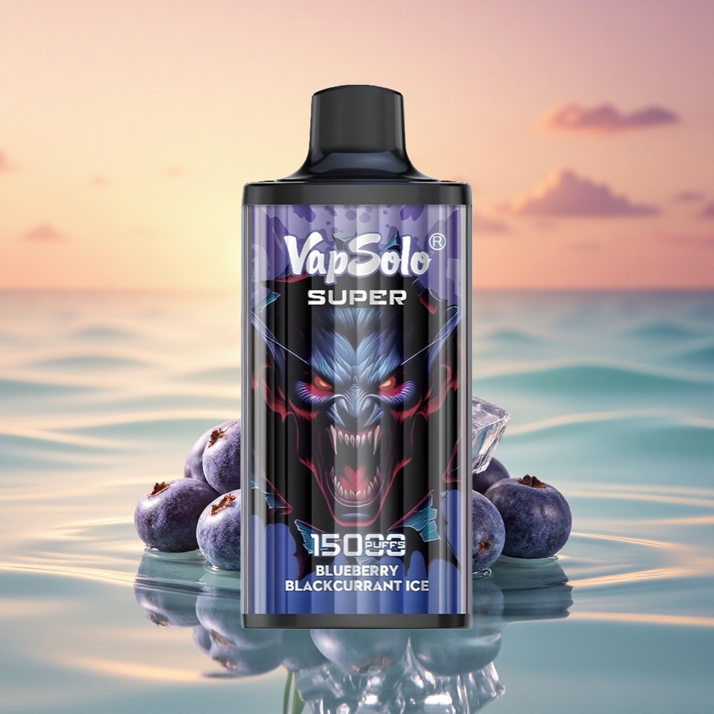 Vapsolo Super 15000 Puffs Blaubeere Schwarze Johannisbeere Eis mit 40ml E-Liquid und 850mah Mesh Coil