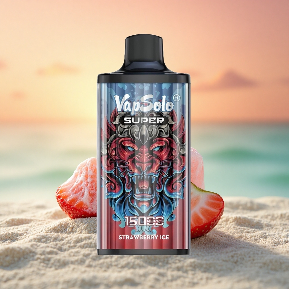 Vapsolo Super 15000 Puffs Erdbeer-Eis Typ-C 850mAh Mesh