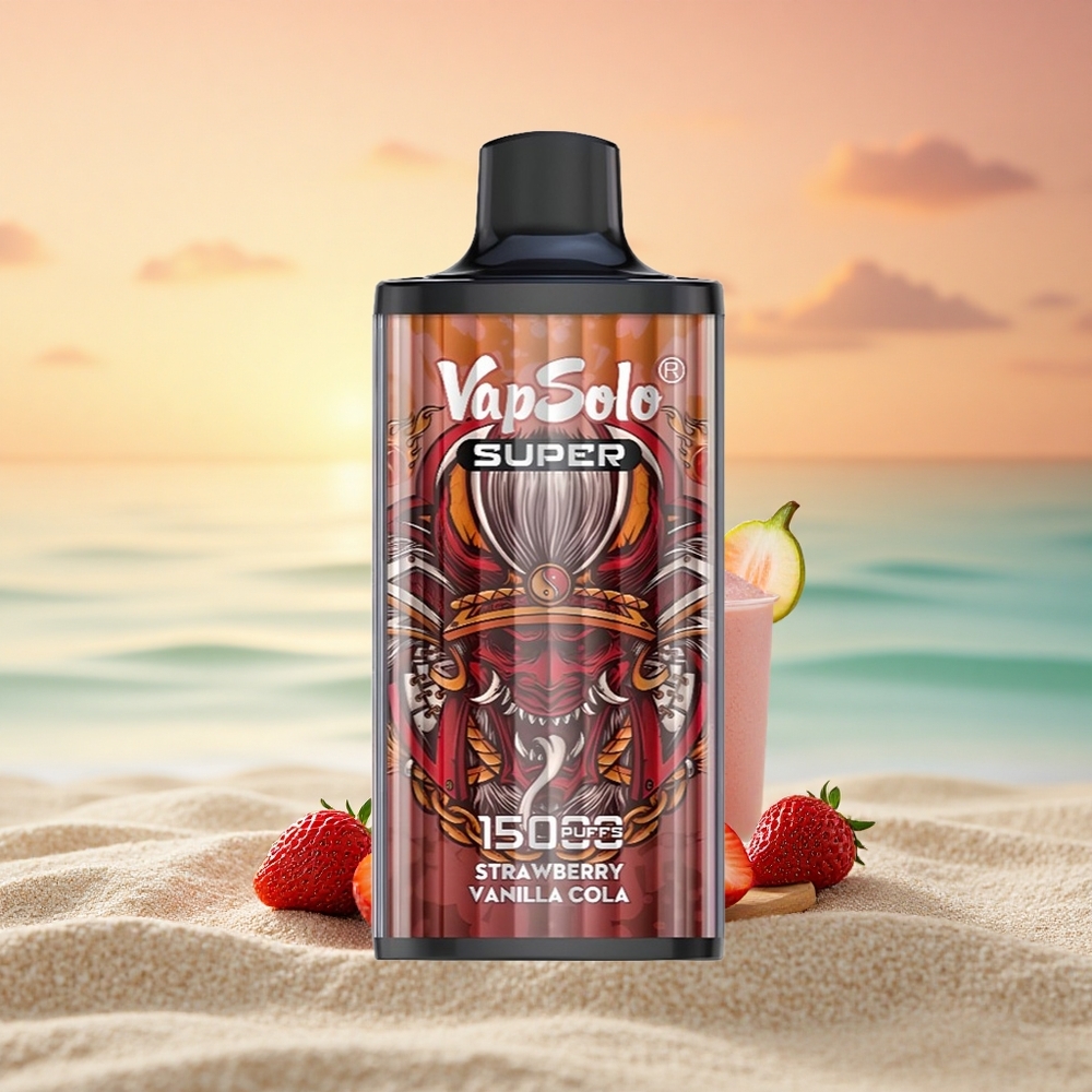 Vapsolo Super 15000 Puffs Erdbeer-Vanille-Cola mit 40ml E-Liquid und 850mAh Mesh Coil