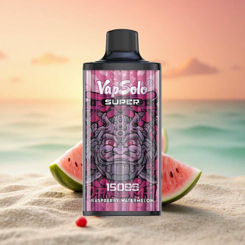 Vapsolo Super 15000 Puffs Himbeer-Wassermelone Typ-C 20mg